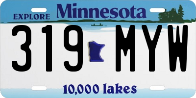 MN license plate 319MYW