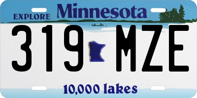 MN license plate 319MZE