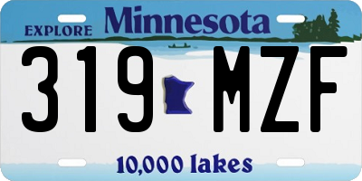 MN license plate 319MZF