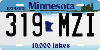 MN license plate 319MZI