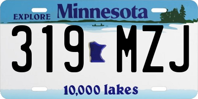 MN license plate 319MZJ