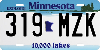 MN license plate 319MZK