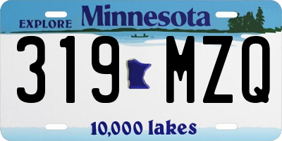 MN license plate 319MZQ