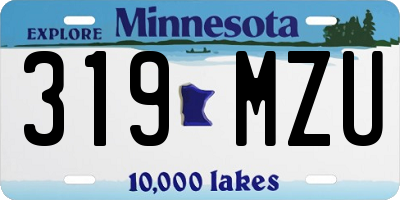 MN license plate 319MZU
