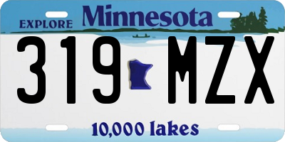 MN license plate 319MZX