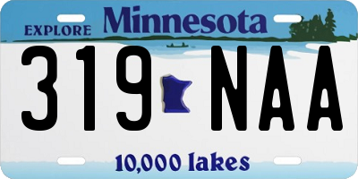 MN license plate 319NAA