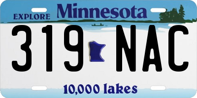MN license plate 319NAC