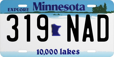 MN license plate 319NAD