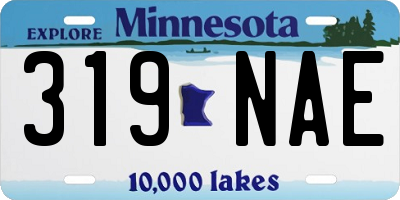 MN license plate 319NAE