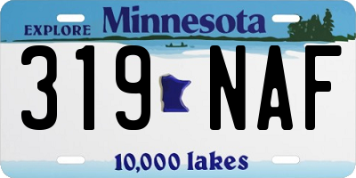 MN license plate 319NAF