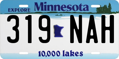 MN license plate 319NAH