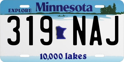 MN license plate 319NAJ