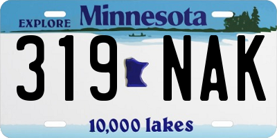 MN license plate 319NAK
