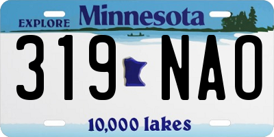 MN license plate 319NAO