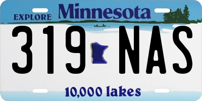 MN license plate 319NAS