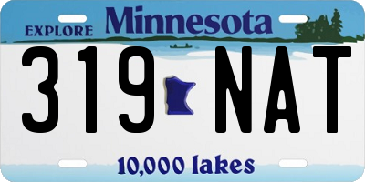 MN license plate 319NAT