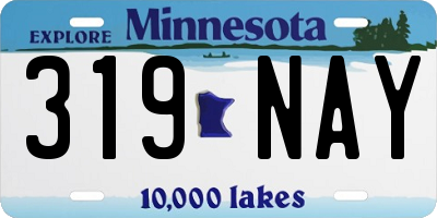 MN license plate 319NAY
