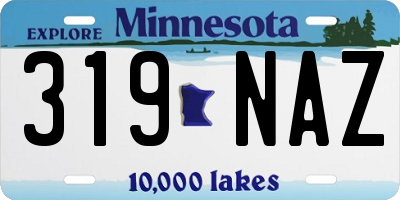 MN license plate 319NAZ