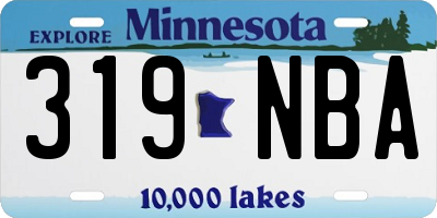 MN license plate 319NBA