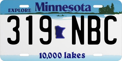 MN license plate 319NBC