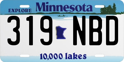 MN license plate 319NBD