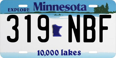 MN license plate 319NBF