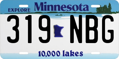 MN license plate 319NBG
