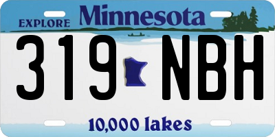 MN license plate 319NBH