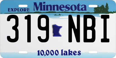 MN license plate 319NBI