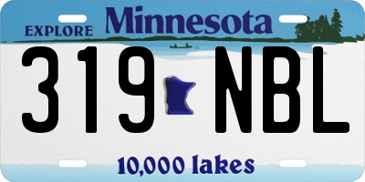 MN license plate 319NBL
