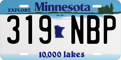 MN license plate 319NBP