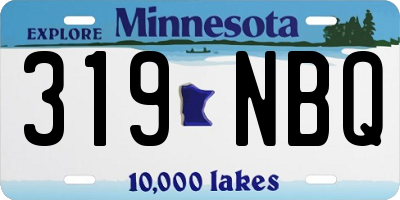 MN license plate 319NBQ
