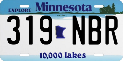MN license plate 319NBR