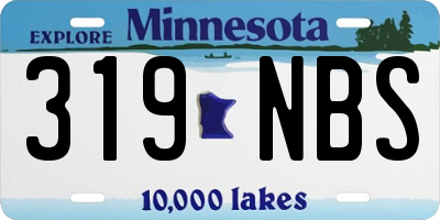MN license plate 319NBS
