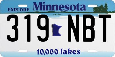 MN license plate 319NBT