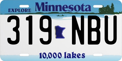 MN license plate 319NBU