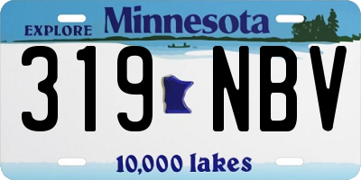 MN license plate 319NBV