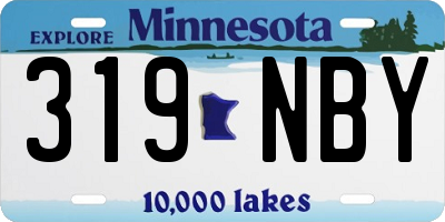 MN license plate 319NBY