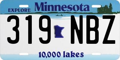 MN license plate 319NBZ