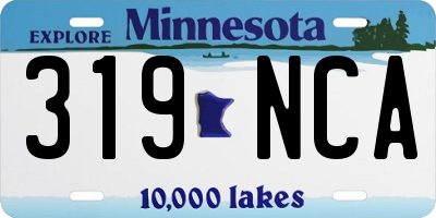 MN license plate 319NCA
