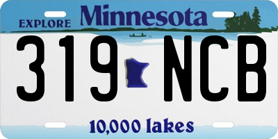MN license plate 319NCB