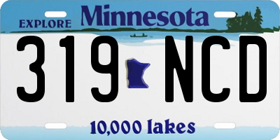 MN license plate 319NCD