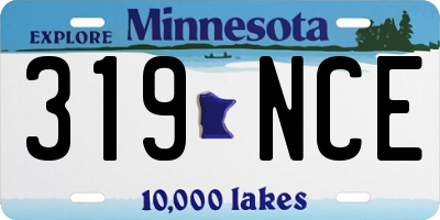 MN license plate 319NCE