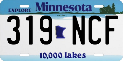 MN license plate 319NCF