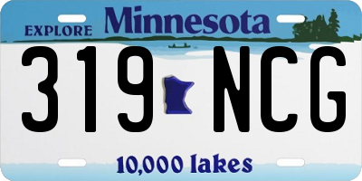 MN license plate 319NCG
