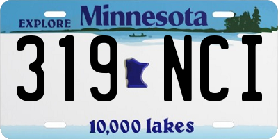 MN license plate 319NCI