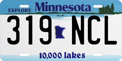 MN license plate 319NCL