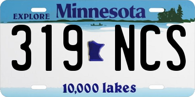 MN license plate 319NCS