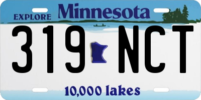 MN license plate 319NCT
