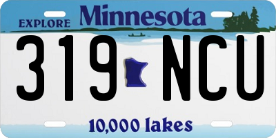MN license plate 319NCU